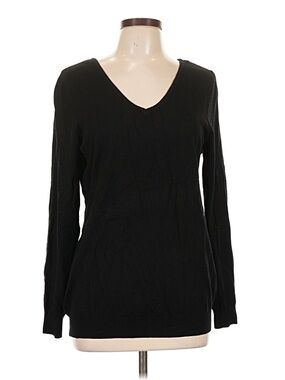 Love Ellie Mia Women's Black V-Neck Sweater - Classic Everyday Knit
